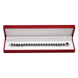 14k White Gold 26.91ct Sapphire 0.50ct Diamond Bracelet