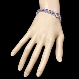 14k 21.63ct Tanzanite 1.69ct Diamond Bracelet