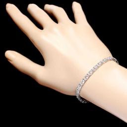 14K White Gold and 8.25ct Diamond Bracelet