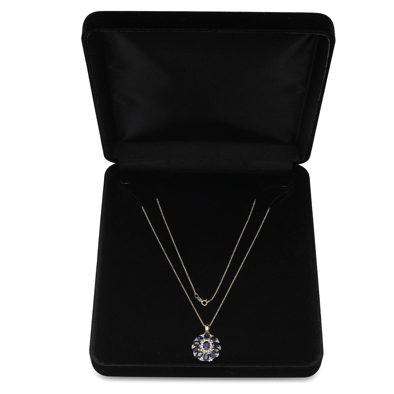 14K Yellow Gold Setting with 5.24ct Sapphire and 0.67ct Diamond Pendant