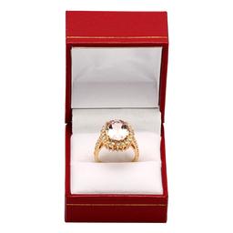 14k Yellow Gold 5.87ct Morganite 1.01ct Diamond Ring