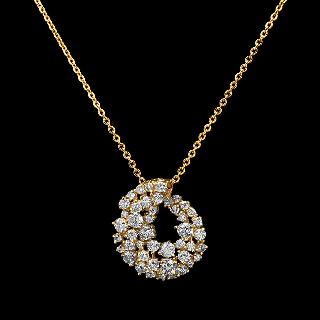 14k Yellow Gold 2.70ct Diamond Pendant