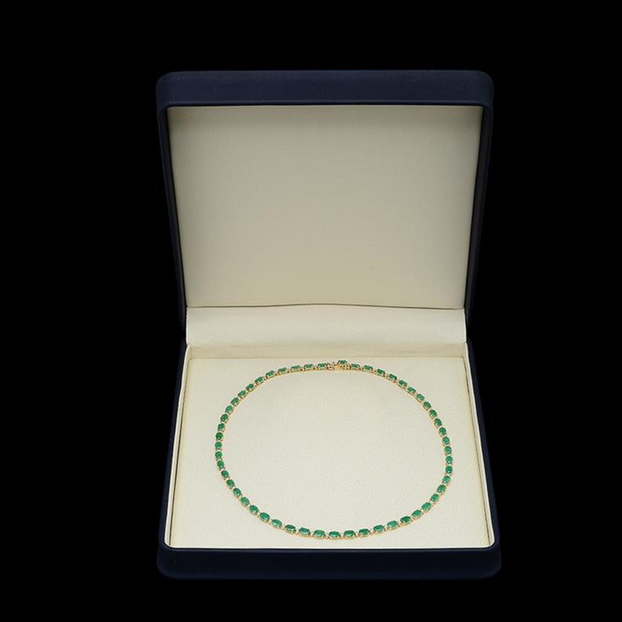 14K Gold 22.07ct Emerald 0.95ct Diamond Necklace