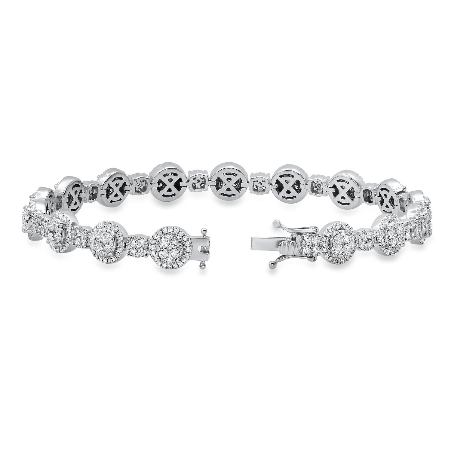 14K White Gold and 3.98ct Diamond Bracelet