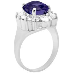 14k White Gold 4.52ct Tanzanite 1.71ct Diamond Ring