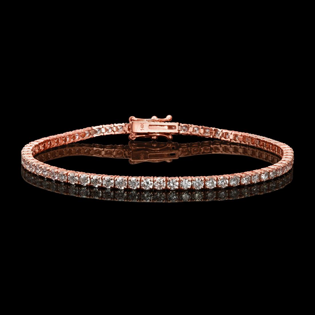 14k Rose Gold 4.84ct Diamond Bracelet