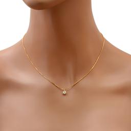 18K Yellow Gold Setting with 0.33ct Diamond Pendant