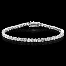 14K White Gold and 6.36ct Diamond Bracelet