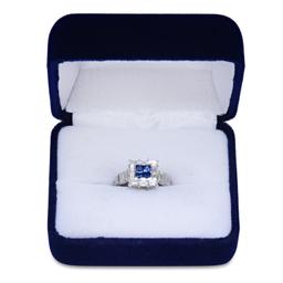 18K White Gold Setting with 0.57ct Sapphire and 0.99ct Diamond Ladies Ring