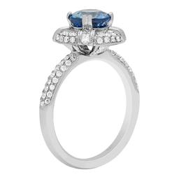 14k White Gold 1.75ct Sapphire 0.76ct Diamond Ring