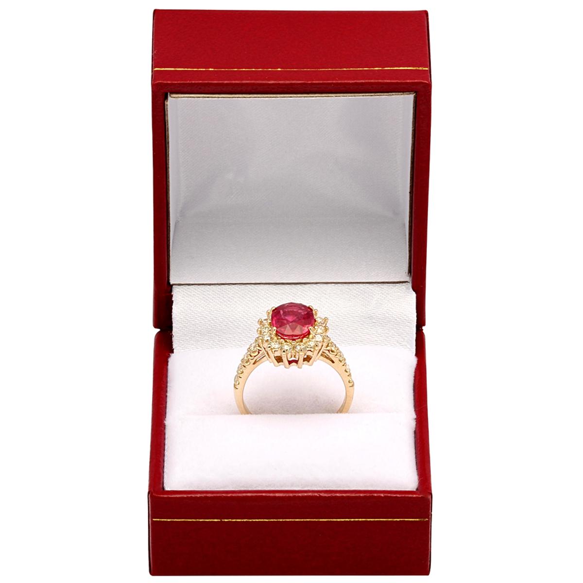 14k Yellow Gold 2.17ct Ruby 0.91ct Diamond Ring