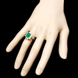 14K White Gold 2.32ct Emerald and 1.13ct Diamond Ring