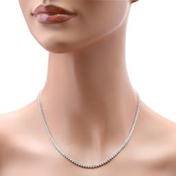 14K White Gold Setting with 9.66ct Diamond Necklace