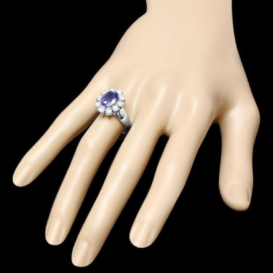 14K White Gold 2.07ct Tanzanite and 1.19ct Diamond Ring