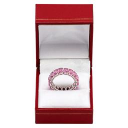 14k White Gold 12.11ct Pink Sapphire Eternity Band Ring