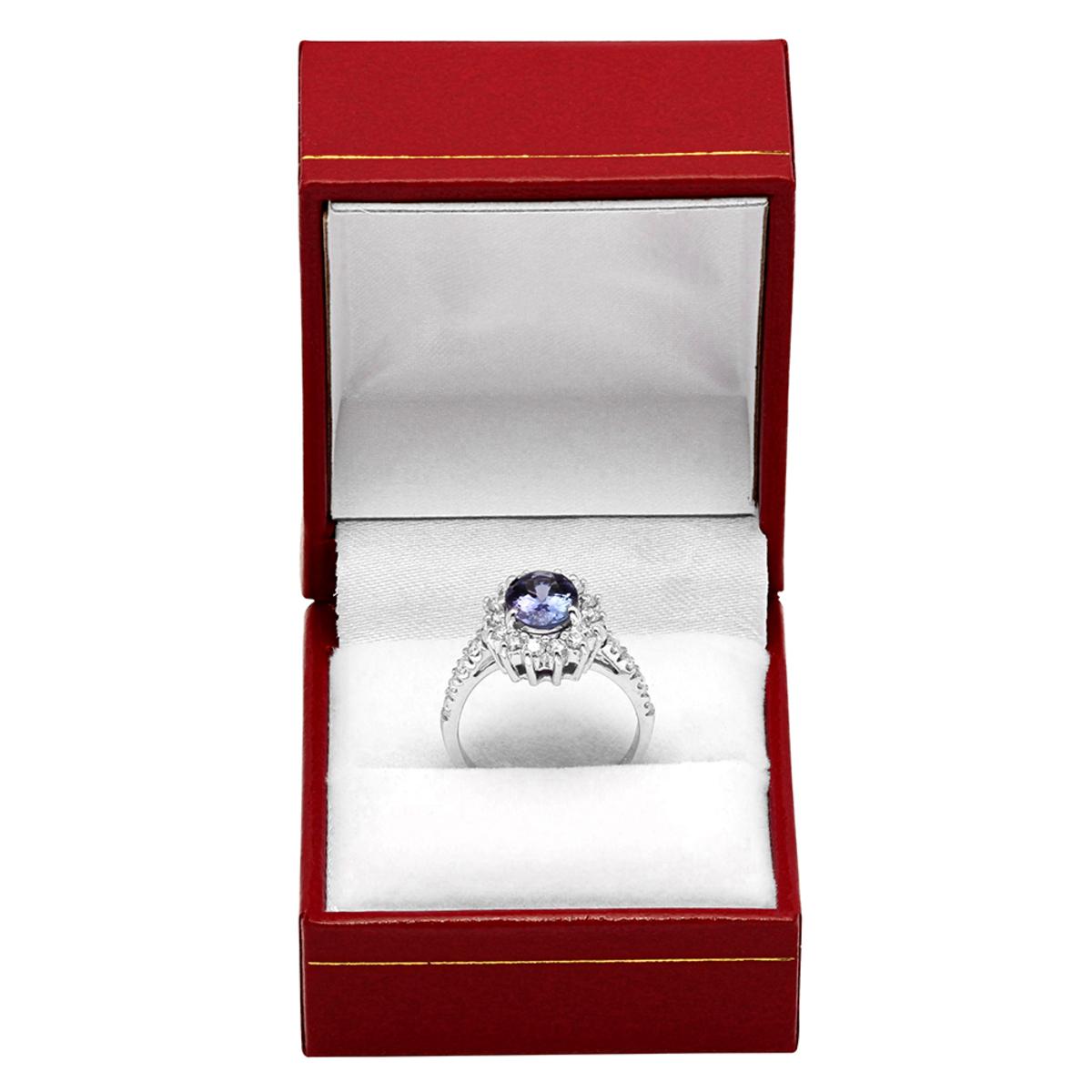 14k White Gold 1.79ct Tanzanite 0.80ct Diamond Ring