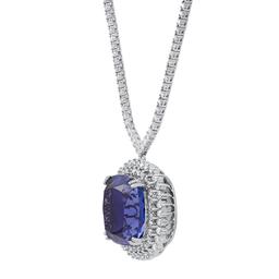 14K White Gold Setting with 33.75ct Tanzanite and 5.06ct Diamond Necklace