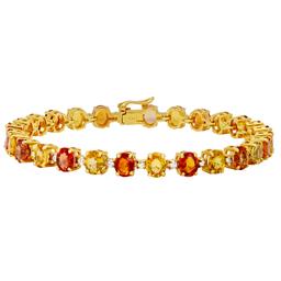 14k Yellow Gold 20.52ct Sapphire 1.09ct Diamond Bracelet