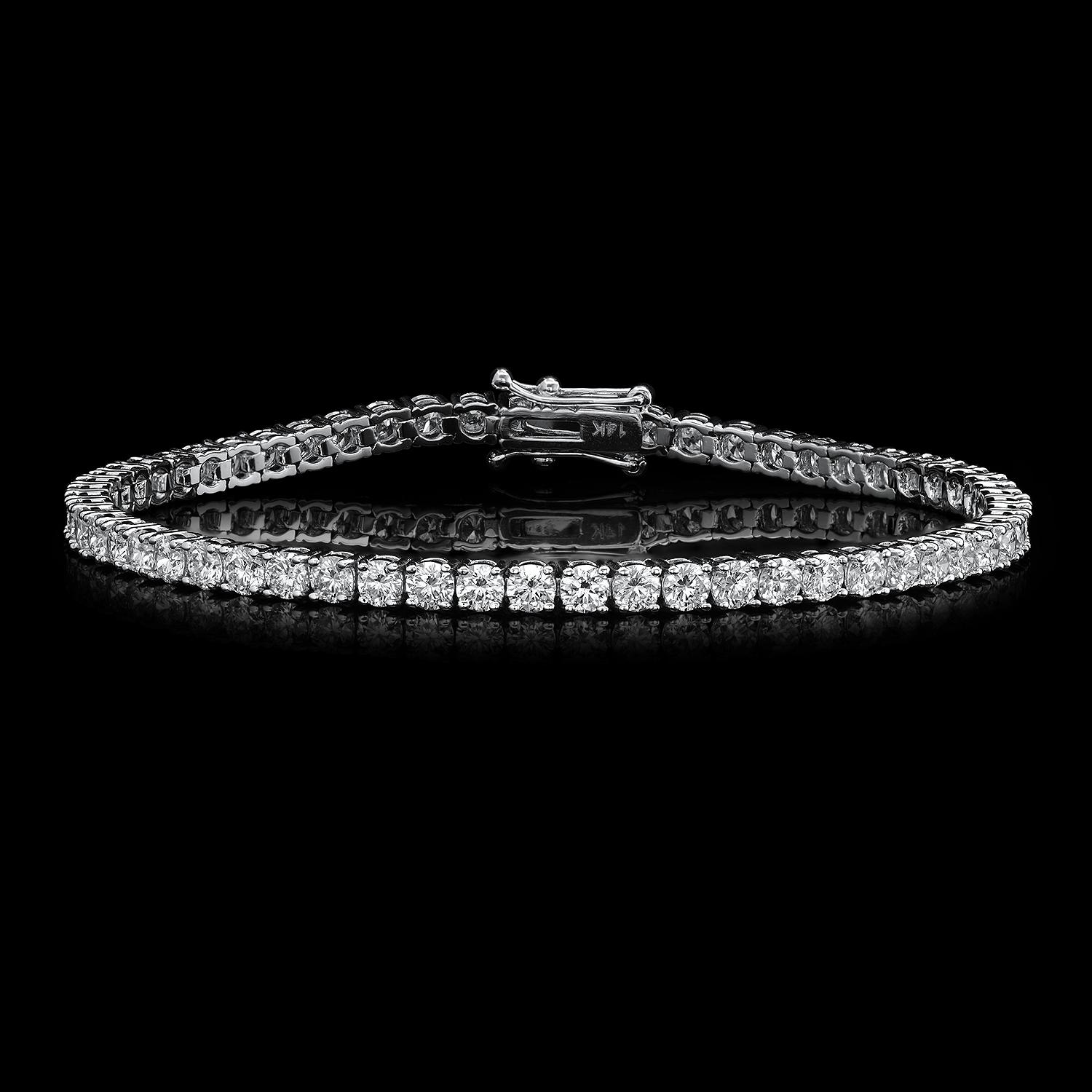 14K White Gold and 5.92ct Diamond Bracelet