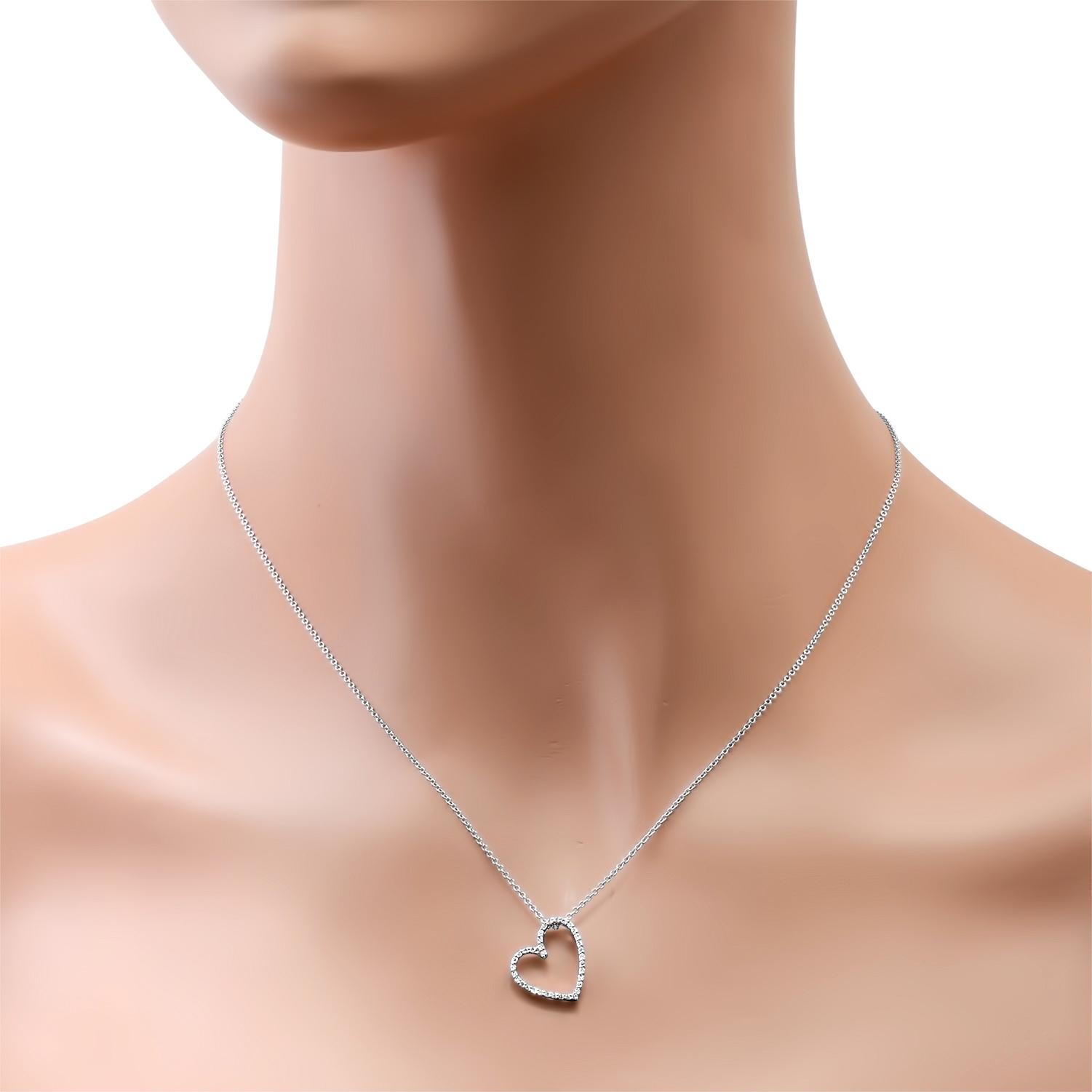 14K White Gold Setting with 0.12ct Diamond Pendant