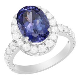 14k White Gold 4.95ct Tanzanite 1.45ct Diamond Ring