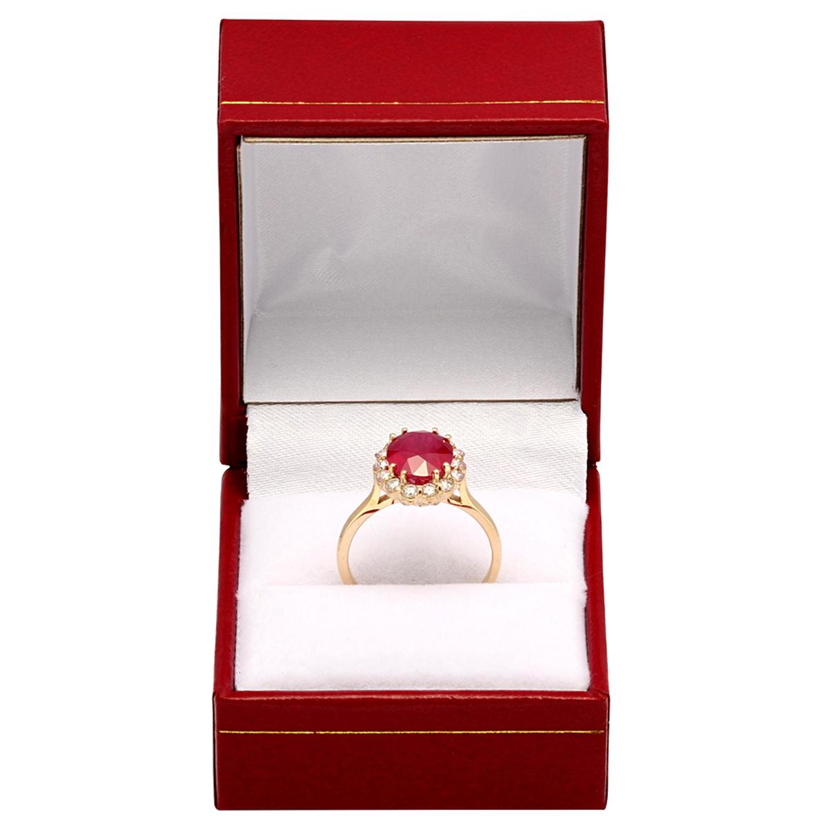 14k Yellow Gold 3.71ct Ruby 0.53ct Diamond Ring