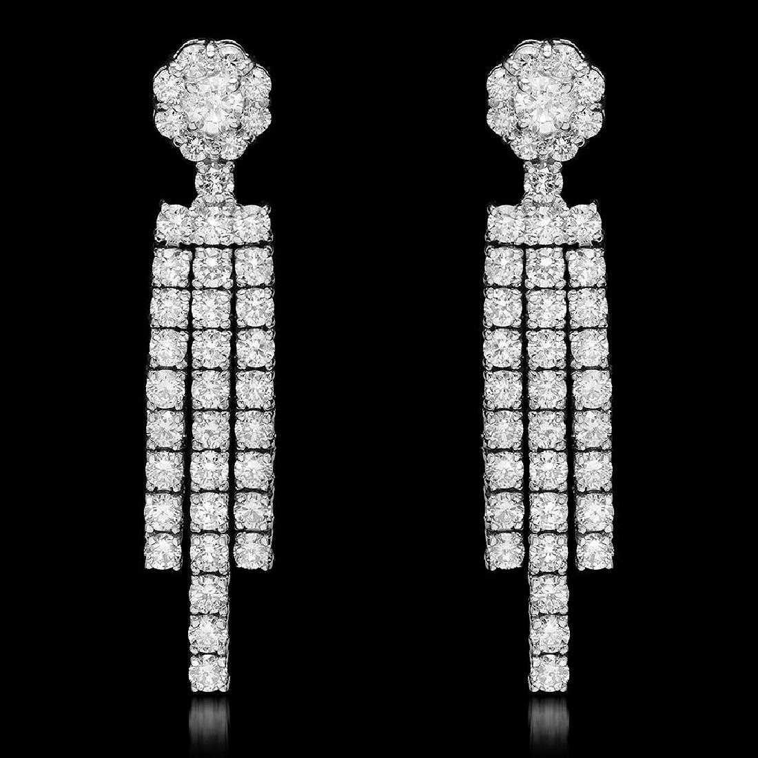 18K White Gold and 2.55ct Diamond Earrings