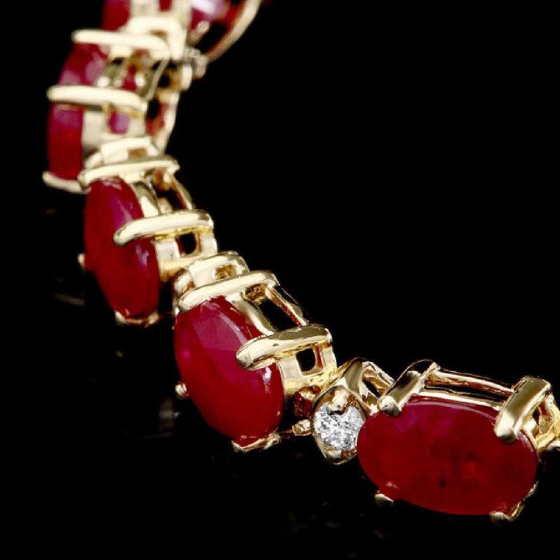 14K Yellow Gold 11.70ct Ruby and 0.62ct Diamond Bracelet