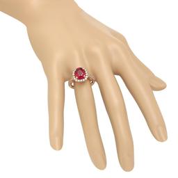 14K Rose Gold 4.59ct Ruby and 1.00ct Diamond Ring