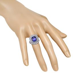 14K White Gold Setting with 5.45ct Tanzanite and 1.43ct Diamond Ladies Ring