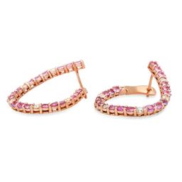 14K Rose Gold with 4.57ct Pink Sapphire and 1.00ct Diamond Earrings