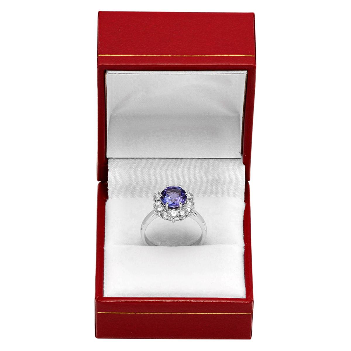 14k White Gold 2.10ct Tanzanite 0.96ct Diamond Ring