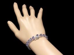 14K Gold 20.09ct Tanzanite 0.34ct Diamond Bracelet