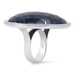 18K White Gold Setting with 100.72ct Sapphire and 0.64ct Diamond Ladies Ring