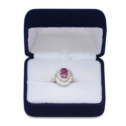 Platinum Setting with 2.01ct Ruby and 1.05ct Diamond Ladies Ring