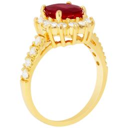 14k Yellow Gold 2.23ct Ruby 0.75ct Diamond Ring