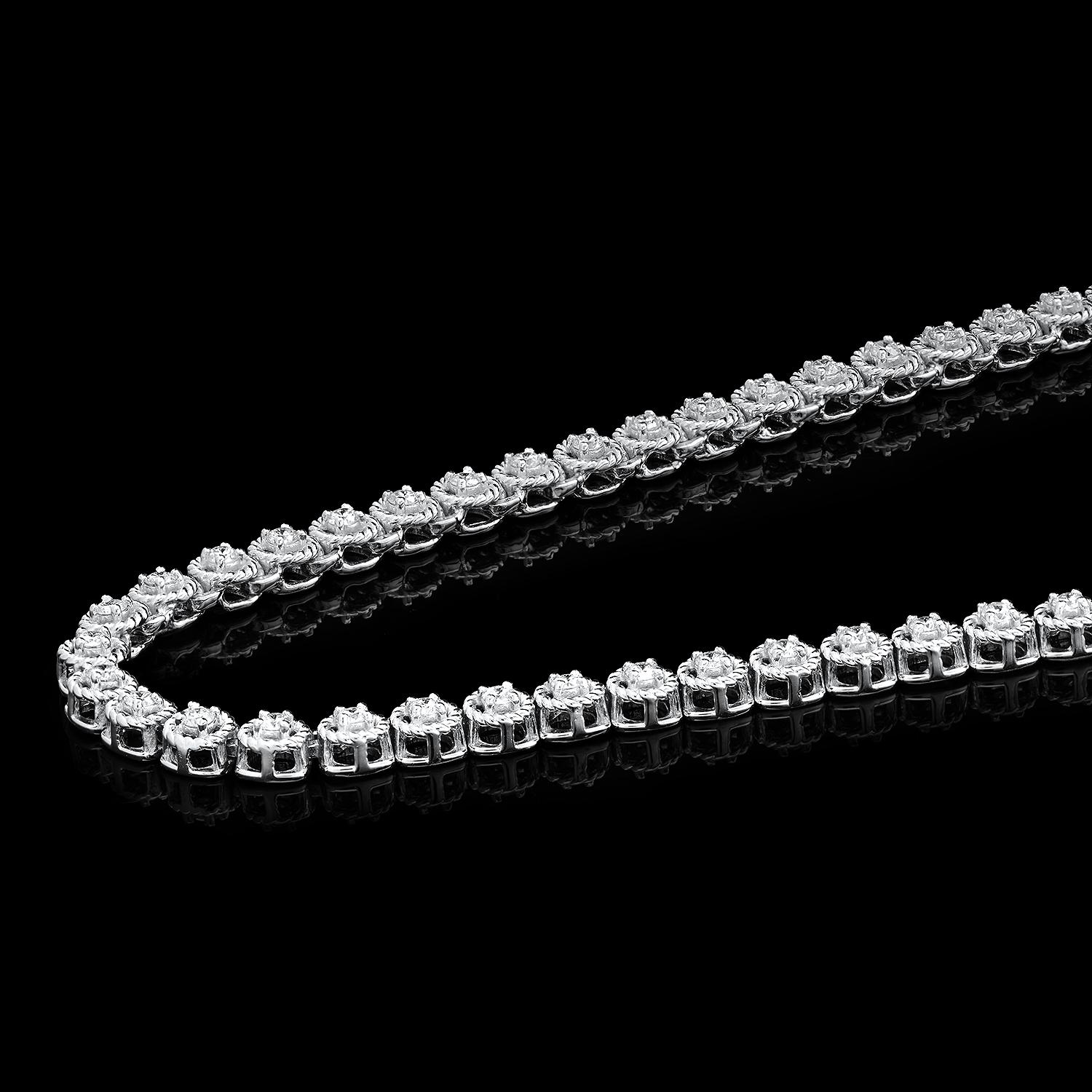 14K White Gold and 2.51ct Diamond Necklace