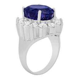 14k White Gold 4.74ct Tanzanite 2.24ct Diamond Ring