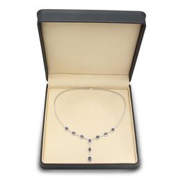 14K Gold 5.33ct Sapphire 5.70cts Diamond Necklace