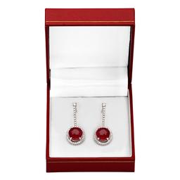 14k White Gold 9.80ct Ruby 0.76ct Diamond Earrings