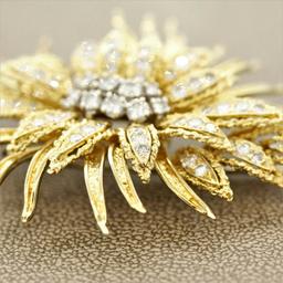 18K Yellow Gold with 3.50tcw Diamond Hammermann Brothers Designor Broach