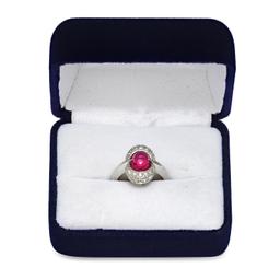 Platinum Setting with 2.69ct Pink Tourmaline and 0.50ct Diamond Ladies Ring