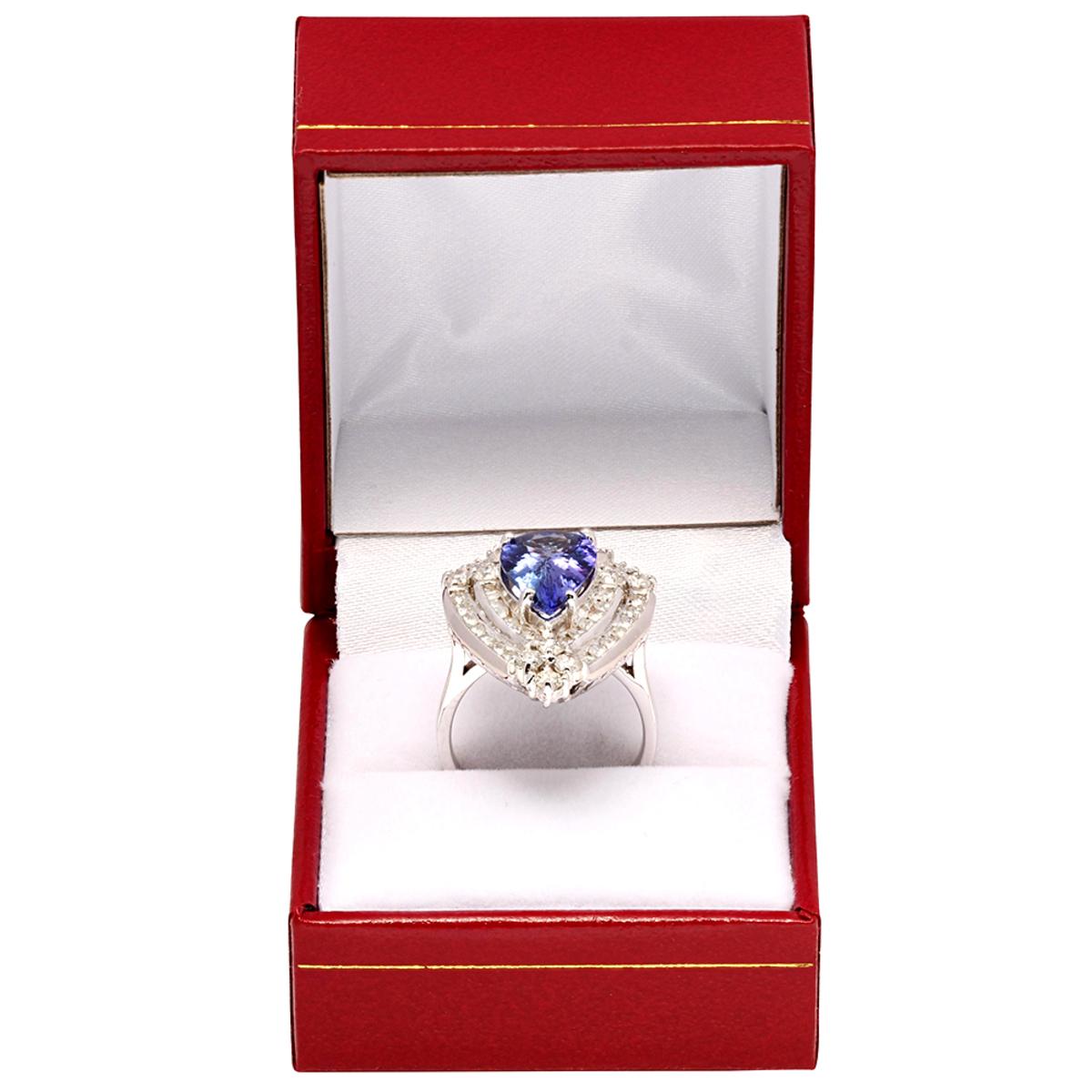 14k White Gold 3.45ct Tanzanite 1.94ct Diamond Ring