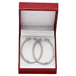 14k White Gold 3.89ct Diamond Earrings