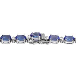 14k White Gold 35.89ct Tanzanite 1.73ct Diamond Necklace