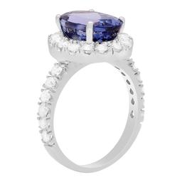 14k White Gold 4.95ct Tanzanite 1.45ct Diamond Ring