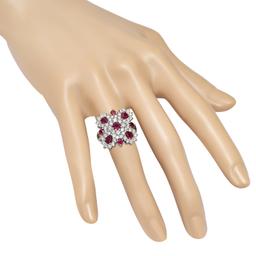 Platinum Setting with 2.23ct Ruby and 2.23ct Diamond Ladies Ring
