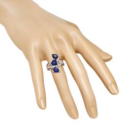 18K White Gold Setting with 4.54ct Sapphire and 0.78ct Diamond Ladies Ring