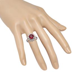 14K White Gold Setting with 2.20ct Ruby and 0.48ct Diamond Ladies Ring