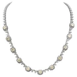 14k White Gold 6.05ct & 11.10ct Diamond Necklace